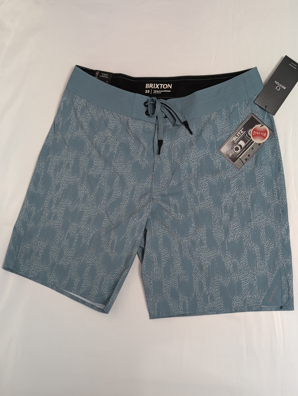 Brixton Slate Blue Subtle Pattern Swim Shorts
